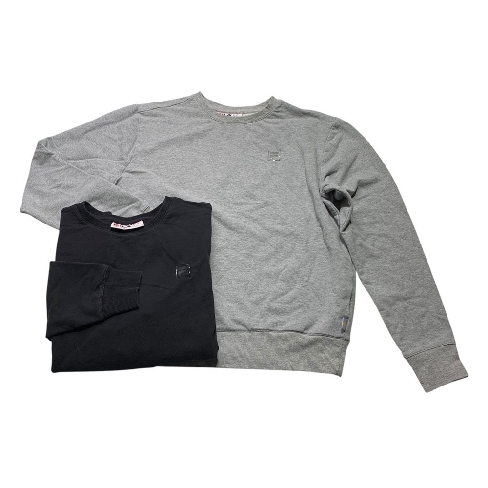 Fila M Grey and Black‎ Crew Neck Sweatshirts
